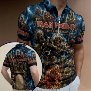 Iron Maiden Zip Polo Shirt - TMTHU8941
