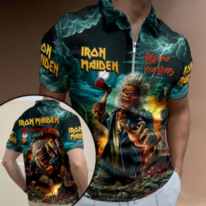 Iron Maiden Zip Polo Shirt - HOAT20288