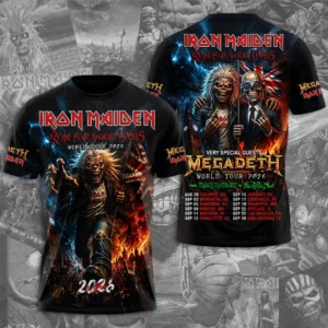 Iron Maiden x Megadeth 2026 World Tour 3D Apparel - TMTHU8858