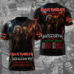 Iron Maiden x Megadeth 2026 World Tour 3D Apparel - TMTHU8909