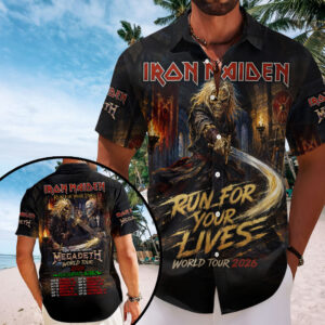 Iron Maiden x Megadeth 2026 World Tour Short Sleeve Button-Down Shirt –  TMTHU7923