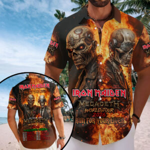 Iron Maiden x Megadeth 2026 World Tour Short Sleeve Button-Down Shirt –  TMTHU7929