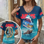 Jaws 3D Women’s V-Neck T-Shirt – HOATT20150