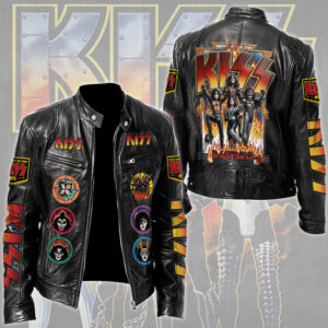 KISS Motorcycle Leather Jacket - TMTHU7995