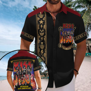 KISS Short Sleeve Button-Down Shirt – TMTHU7964