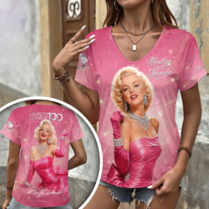 Marilyn Monroe 100th Anniversary 3D Women’s V-Neck T-Shirt - HOATT20038