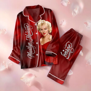 Marilyn Monroe 100th Anniversary Satin Pajama Set with Piping - HOATT20046