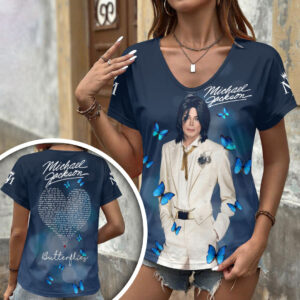 Michael Jackson 3D Women’s V-Neck T-Shirt - HOATT20118