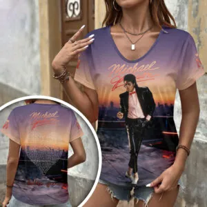 Michael Jackson 3D Women’s V-Neck T-Shirt - HOATT20198