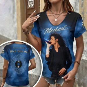 Michael Jackson 3D Women’s V-Neck T-Shirt - HOATT20664
