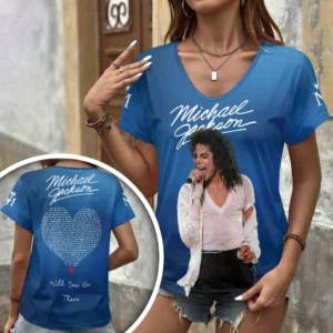 Michael Jackson 3D Women’s V-Neck T-Shirt - HOATT20666