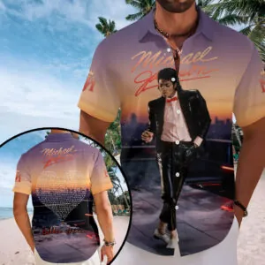 Michael Jackson Short Sleeve Button-Down Shirt - HOATT20192