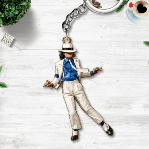 Michael Jackson Custom Shape 2-sided Keychain - HOATT20474