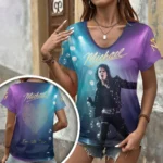 Michael Jackson 3D Women’s V-Neck T-Shirt – HOATT20516
