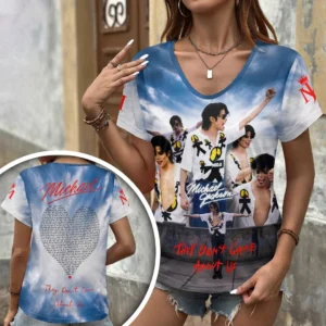 Michael Jackson 3D Women’s V-Neck T-Shirt - HOATT20586