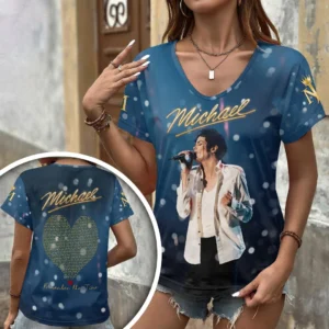 Michael Jackson 3D Women’s V-Neck T-Shirt - HOATT20665