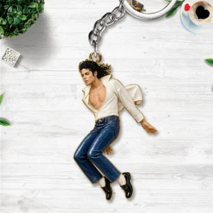 Michael Jackson Custom Shape 2-sided Keychain - HOATT20467