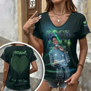 Michael Jackson 3D Women’s V-Neck T-Shirt - HOATT20644