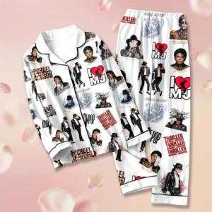 Michael Jackson Satin Pajama Set with Piping - HOATT20718