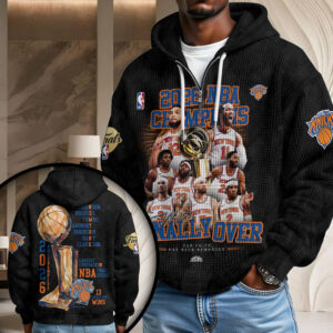 New York Knicks NBA Champions 2026 3D Unisex Waffle Hoodie - TMTHU8558