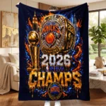New York Knicks NBA Champions 2026 Fleece Blanket – TMTHU8915