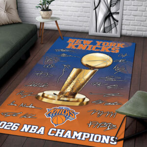 New York Knicks NBA Champions 2026 Rectangular Rug - TMTHU8109