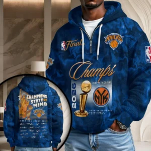 New York Knicks 2026 NBA Finals Champions 3D Unisex Waffle Hoodie - HOATT20713
