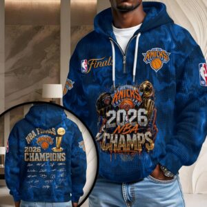 New York Knicks 2026 NBA Finals Champions 3D Unisex Waffle Hoodie - HOATT20071
