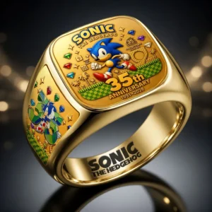 Sonic the Hedgehog 35th Anniversary 3D Engraved Ring - HOATT20657
