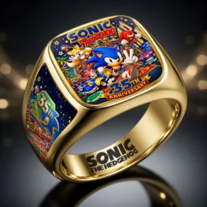 Sonic the Hedgehog 35th Anniversary 3D Engraved Ring - HOATT20658