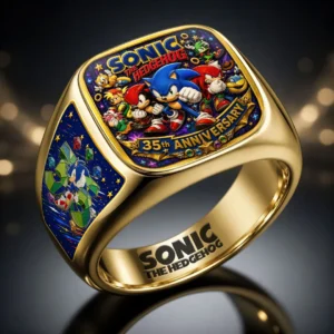 Sonic the Hedgehog 35th Anniversary 3D Engraved Ring - HOATT20720