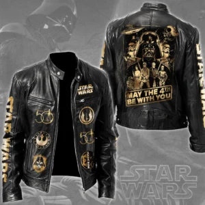 Star Wars 50th Anniversary 2027 Motorcycle Leather Jacket - TMTHU8706