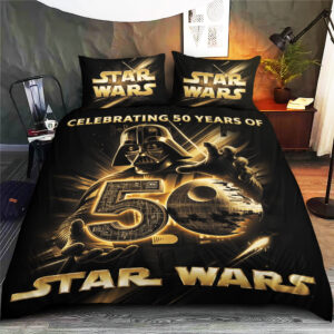 Star Wars 50th Anniversary 2027 3-Piece Duvet Bedding Set - TMTHU8074
