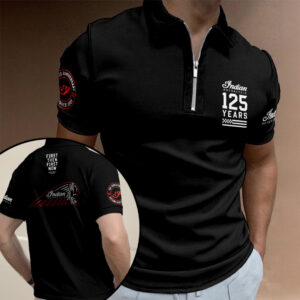 Indian Motorcycle 125th Anniversary Zip Polo Shirt - TANTN24810