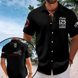 Indian Motorcycle 125th Anniversary Short Sleeve Button-Down Shirt - TANTN24811