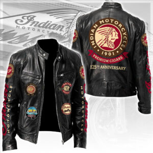 Indian Motorcycle 125th Anniversary Motorcycle Leather Jacket - TANTN24821