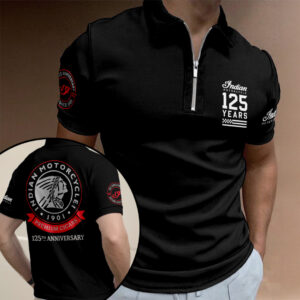 Indian Motorcycle 125th Anniversary Zip Polo Shirt - TANTN24830