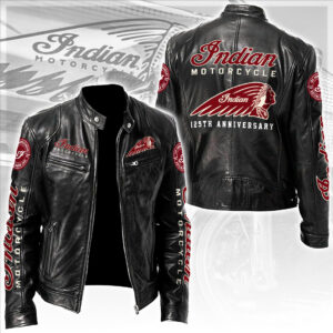 Indian Motorcycle 125th Anniversary Motorcycle Leather Jacket - TANTN24850
