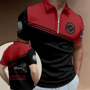 Indian Motorcycle 125th Anniversary Zip Polo Shirt - TANTN24968