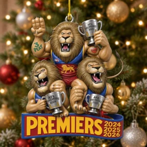 Brisbane Lions Custom Shape 2-side Printed Acrylic Ornament - TMTHU9581