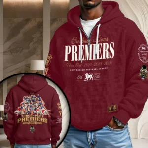 Brisbane Lions 2026 AFL Premiers 3D Unisex Waffle Hoodie - TMTHU9597