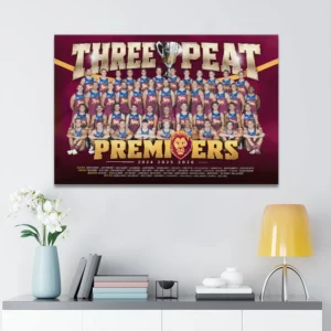 Brisbane Lions 2026 AFL Premiers Canvas With Inner Frame - HOATT21339