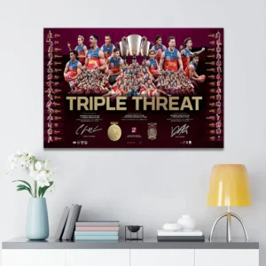 Brisbane Lions 2026 AFL Premiers Canvas With Inner Frame - TANTN25815