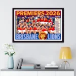 Brisbane Lions 2026 AFL Premiers Canvas With Inner Frame – TANTN25835