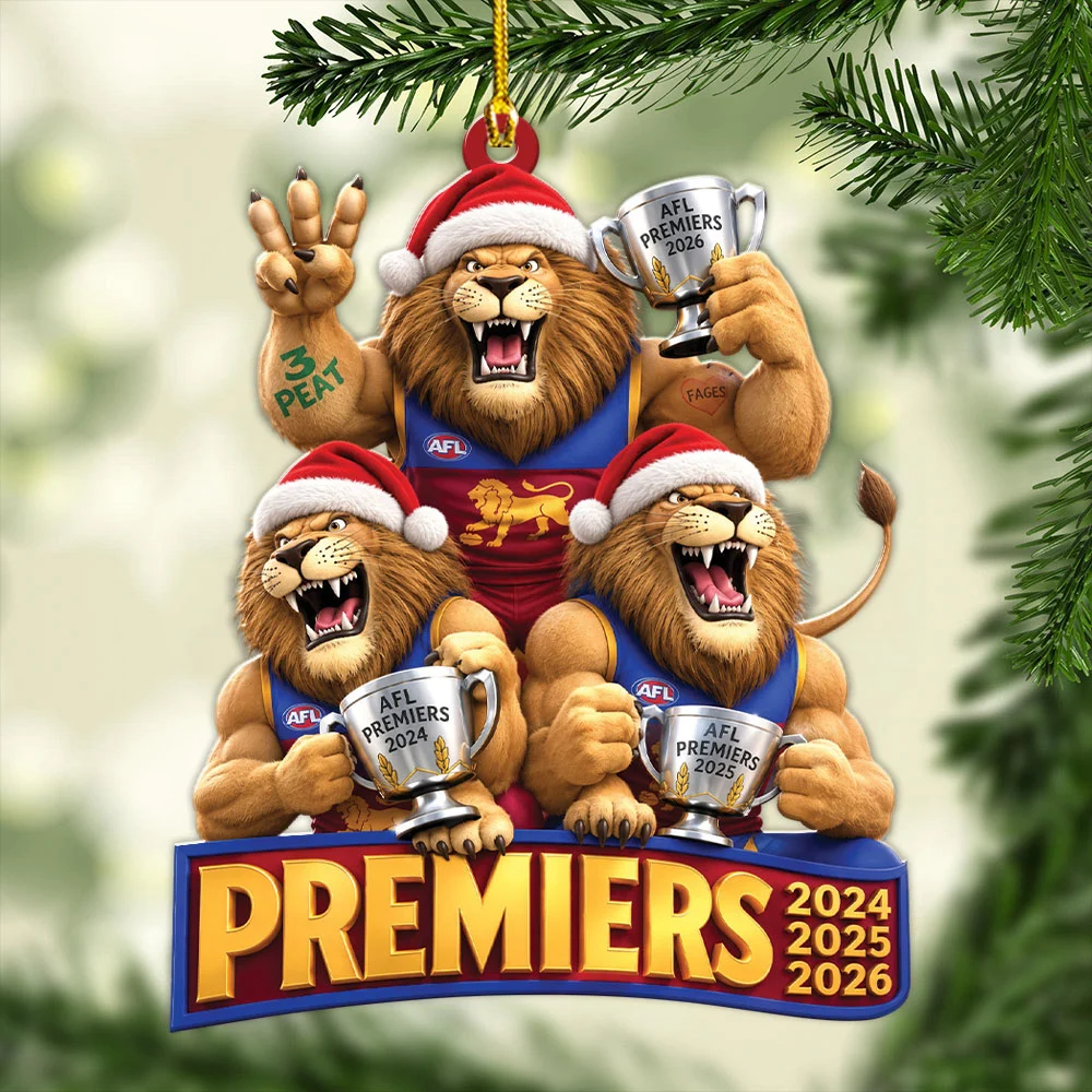 Brisbane Lions 2026 AFL Premiers Custom Shape 2-side Printed Acrylic Ornament - MAITM15274