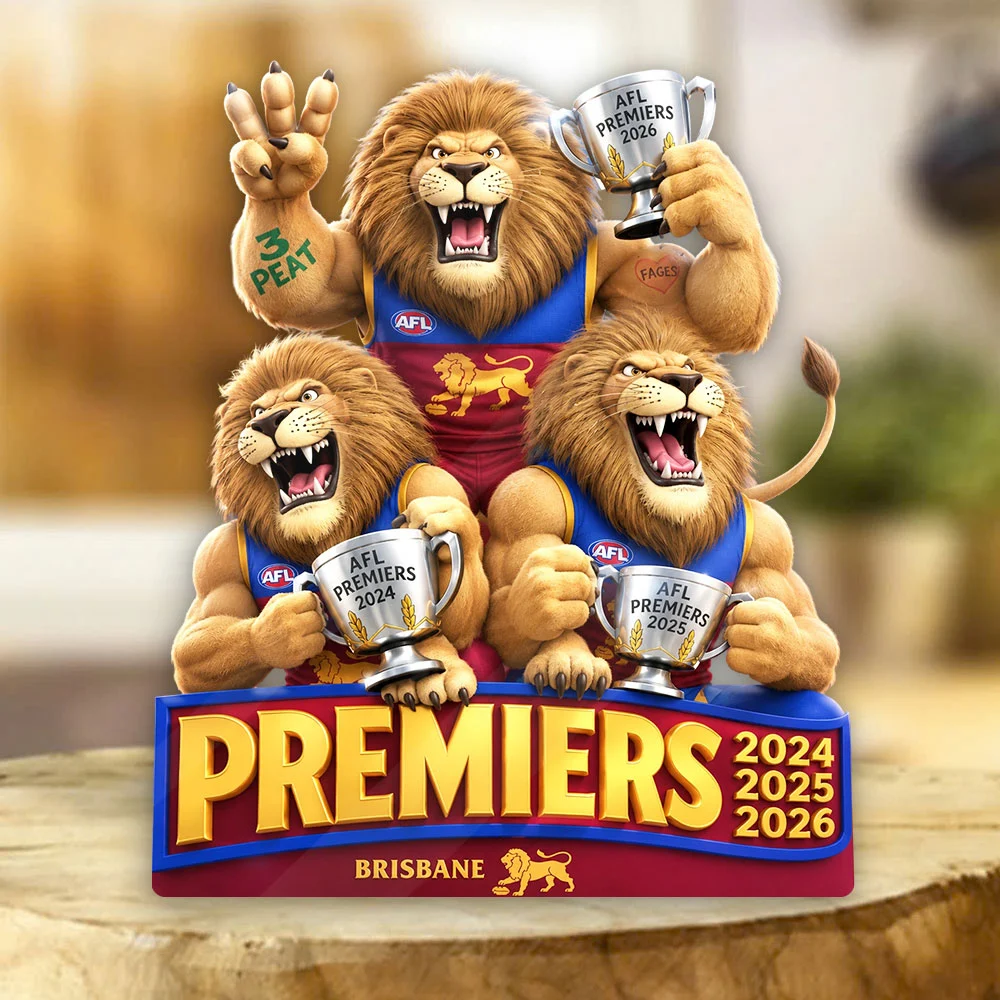 Brisbane Lions 2026 AFL Premiers Custom Shape Acrylic Plaque - MAITM15275
