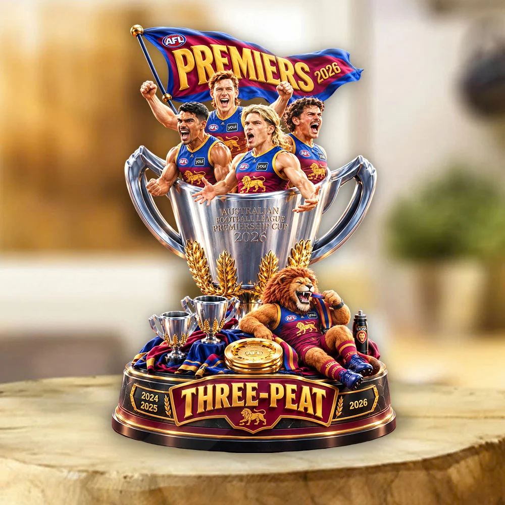 Brisbane Lions 2026 AFL Premiers Custom Shape Acrylic Plaque - MAITM15276