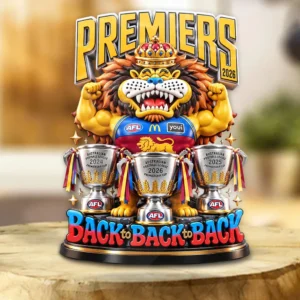 Brisbane Lions 2026 AFL Premiers Custom Shape Acrylic Plaque - TANTN25846