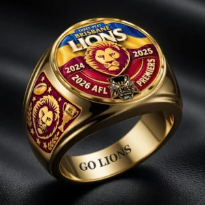 Brisbane Lions 2026 AFL Premiers 3D Engraved Ring - HOATT21328