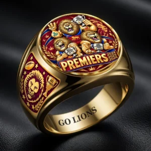Brisbane Lions 2026 AFL Premiers 3D Engraved Ring - HOATT21329